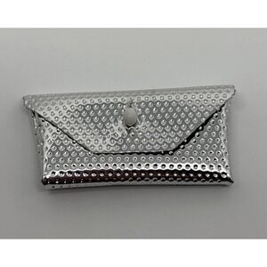 Vintage Barbie‎ Purse Silver Clutch With White Pearl Closure